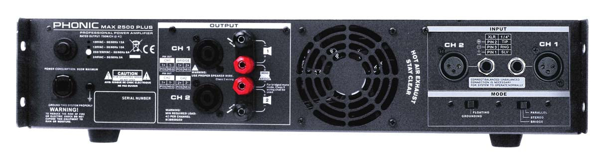 Phonic MAX2500PLUS 1500W Power Amplifier – Musicians Gear Zone